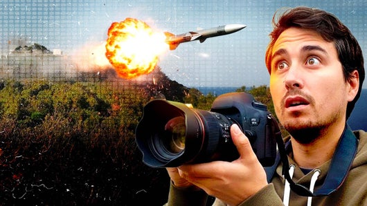 Je filme un tir de missile en Méditerranée !