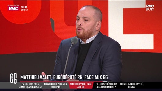 Matthieu Valet, eurodéputé RN, face aux GG