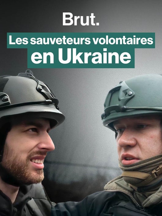 Charles Villa avec les sauveteurs volontaires en Ukraine