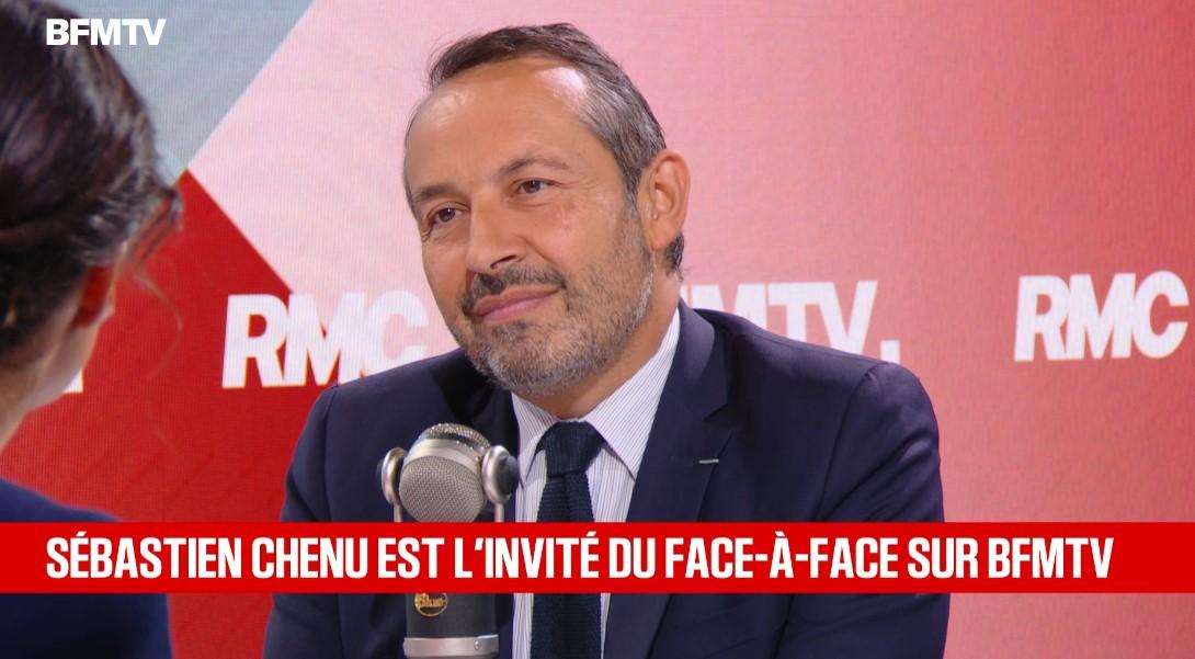 Sébastien Chenu face à Apolline de Malherbe