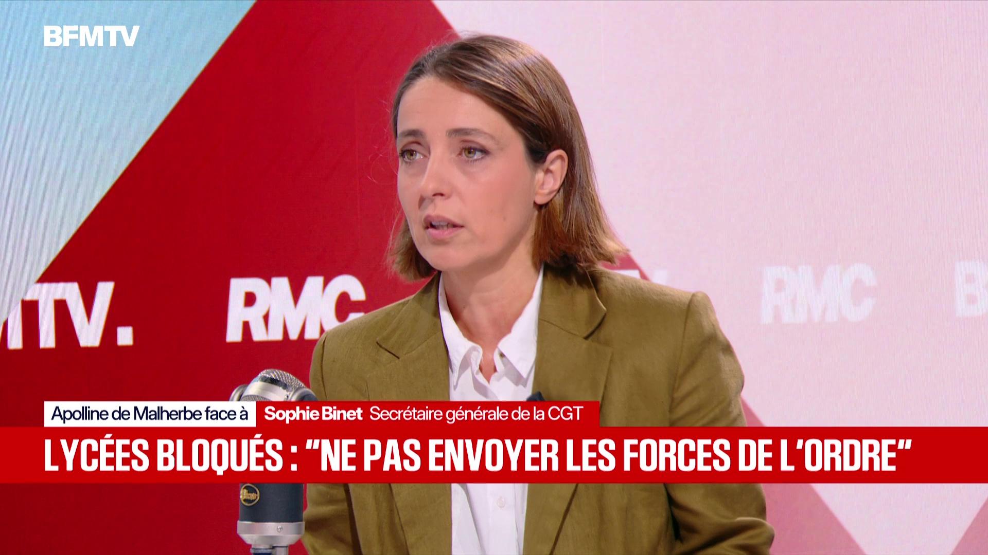 Sophie Binet face à Apolline de Malherbe