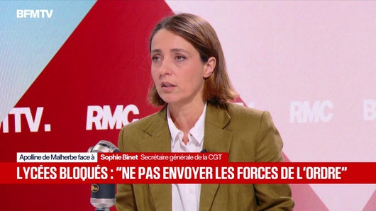 Sophie Binet face à Apolline de Malherbe