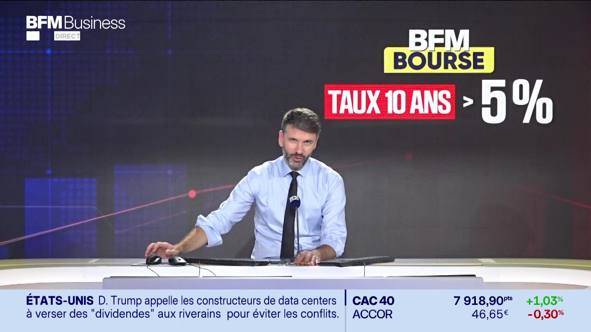 Le rendement de l'OAT à 10 ans atteint 5% pour la première fois depuis juillet 2002. Carrefour : pire séance de son Histoire