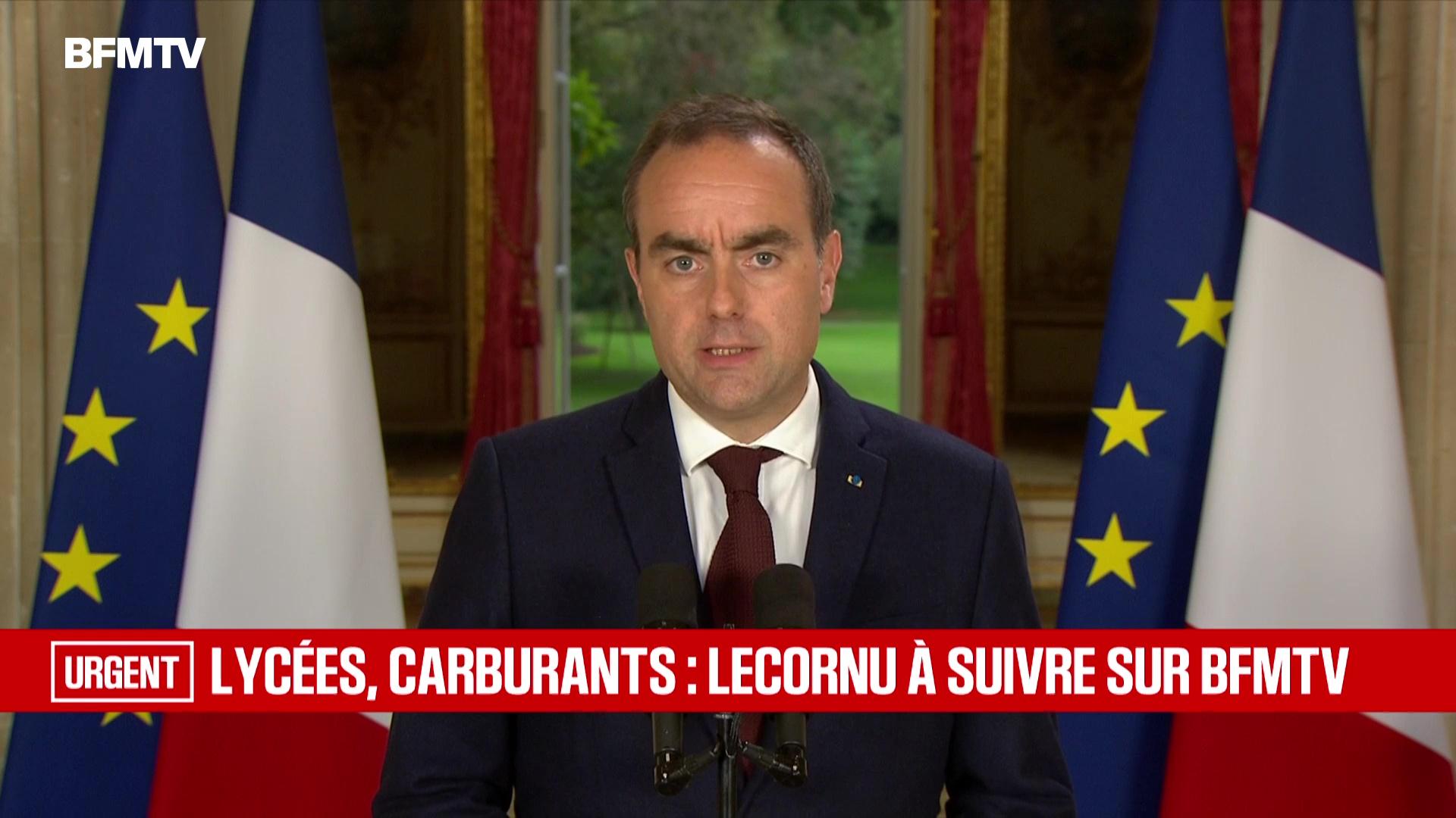 Lycées, carburants : la prise de parole de Sébastien Lecornu